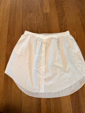 SHEIN White High-Low Button Front Skirt
